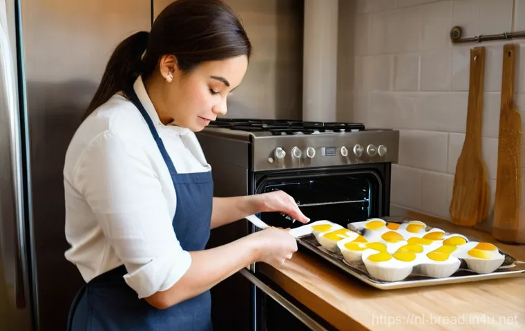 제빵사로서 주의해야 할 실수 - **"A well-lit, cozy kitchen scene focusing on the importance of oven temperature and ingredient prep...