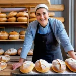 제빵사 교육 기관 추천 - **Prompt:** A young, enthusiastic apprentice baker, gender-neutral, approximately 20 years old, with...