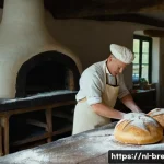제빵사 일일 업무 루틴 - **Prompt 1: Early Morning Baker's Craft**
    "A candid shot of a dedicated Dutch baker, wearing a c...